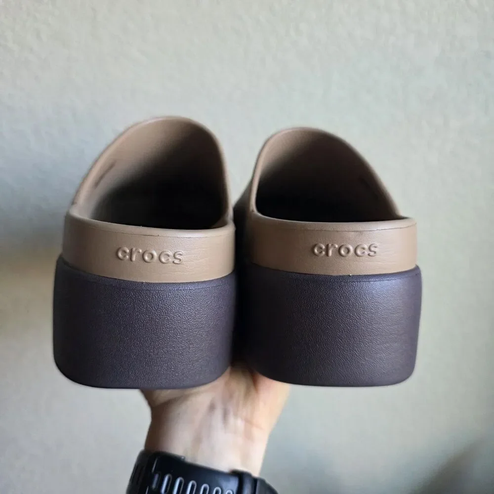 NWOT CROCS Dylan Platform Mule Clog Womens Size 9 Sepia Tan Brown Boston - Picture 5 of 7